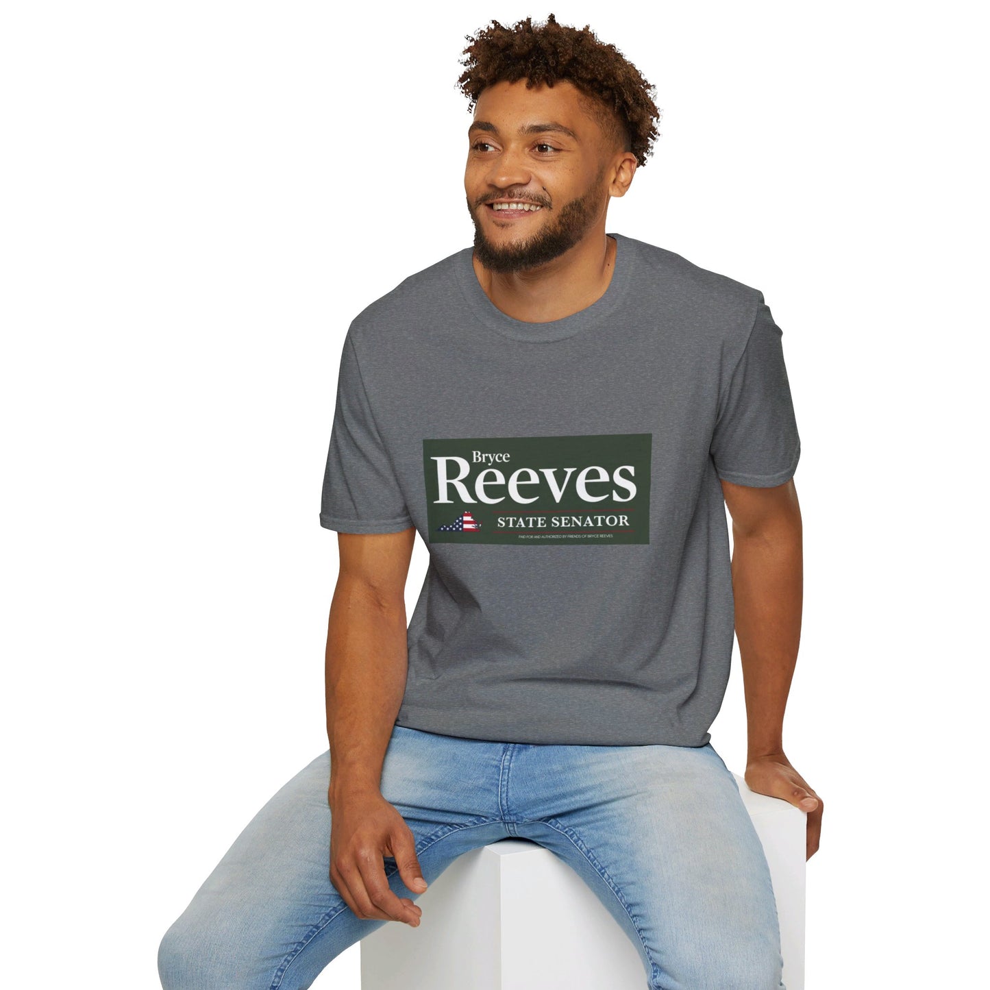 Senator Bryce Reeves Men's Tshirt (Army Green Logo) - Sweet Baby Jeez Teez