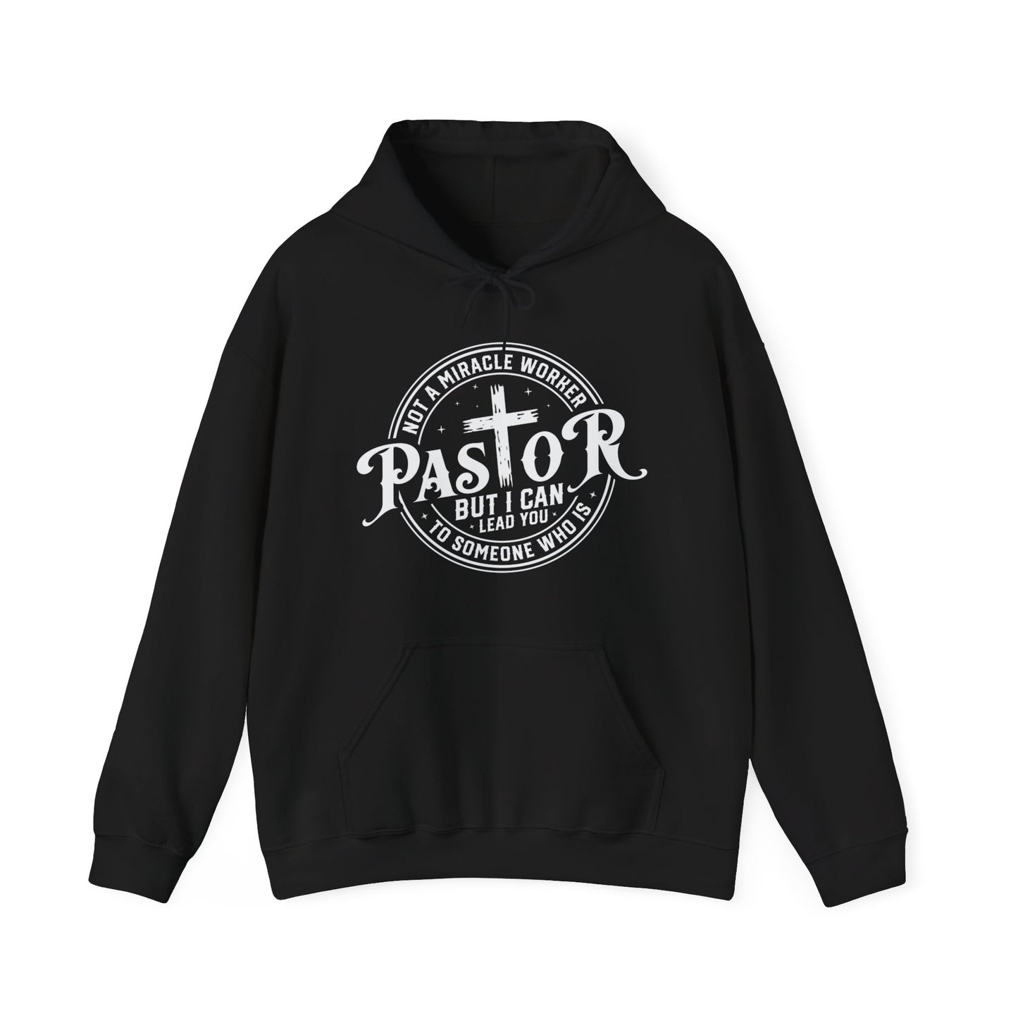 Pastor Men's Hooded Sweatshirt (White Logo) - Sweet Baby Jeez Teez