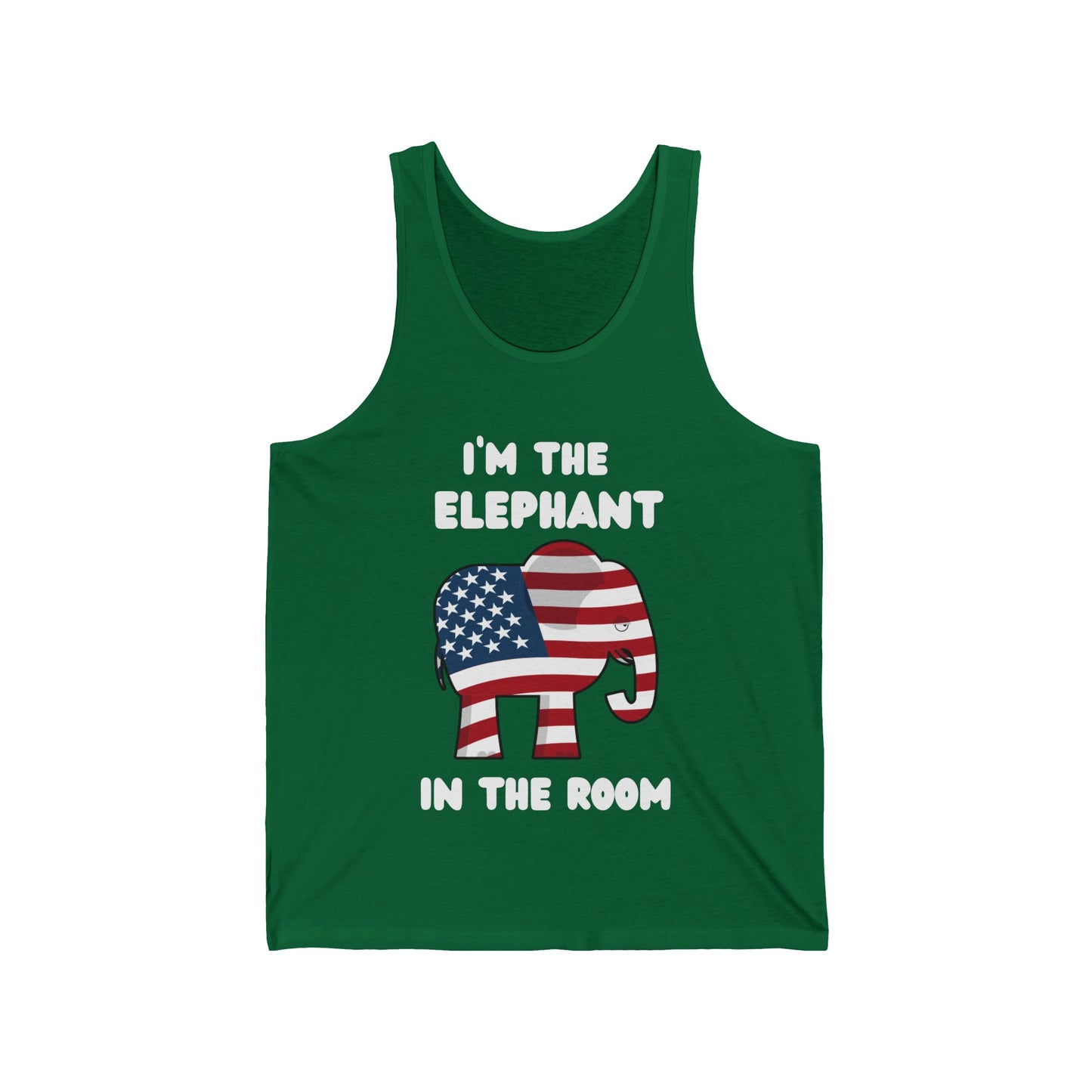 Elephant in Room Cartoon Women's Relaxed Tank (White Logo)