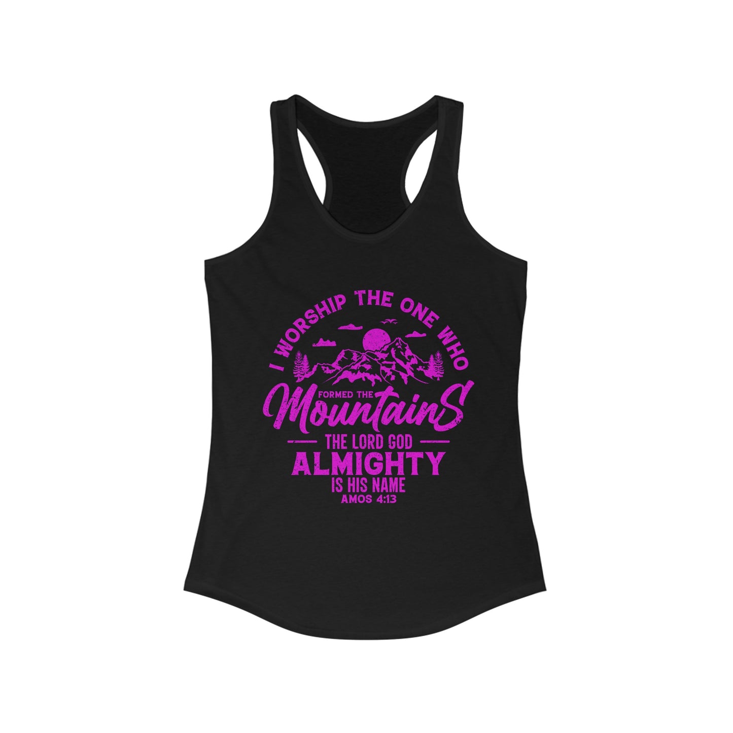 Mountains Women's Racerback Tank (Hot Pink Logo) - Sweet Baby Jeez Teez