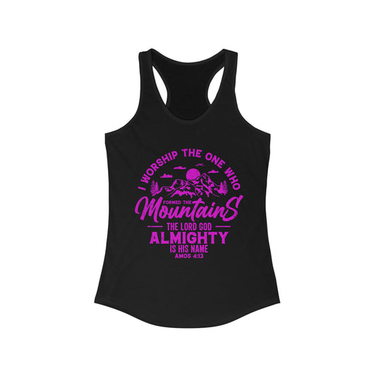 Mountains Women's Racerback Tank (Hot Pink Logo) - Sweet Baby Jeez Teez