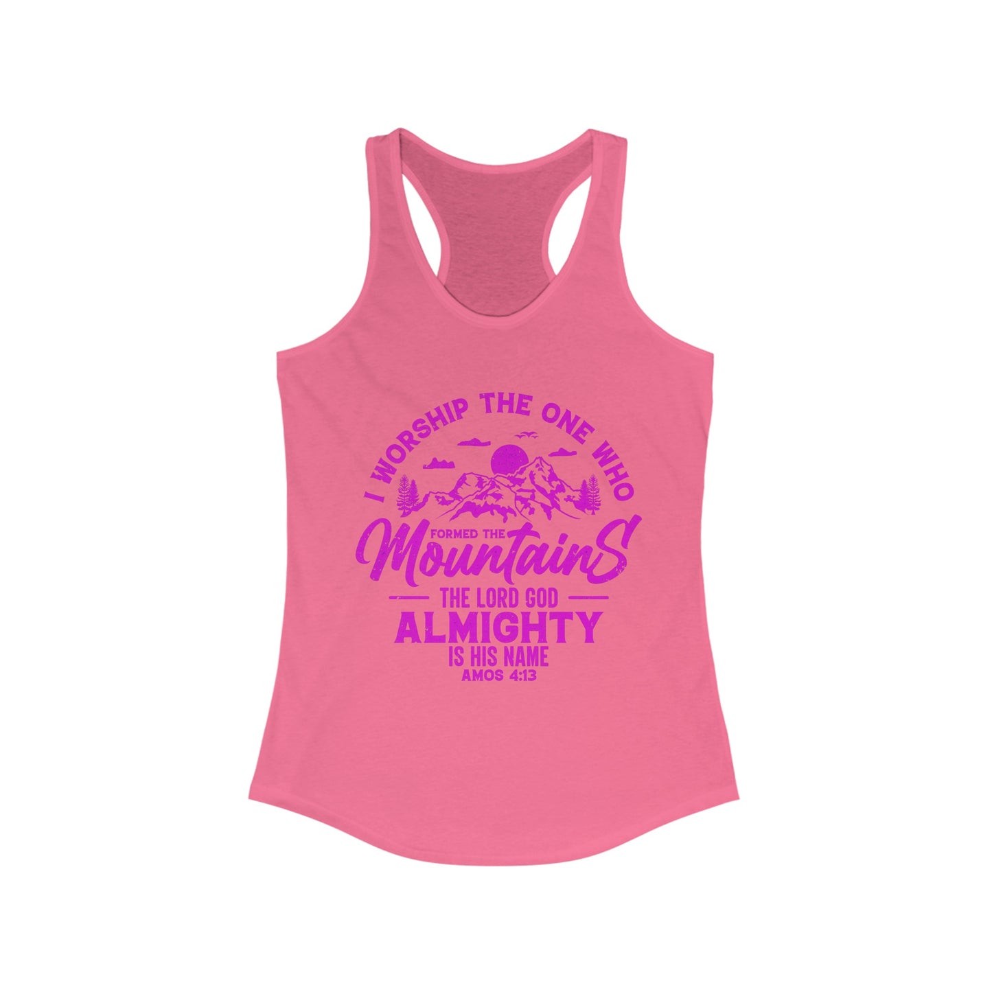 Mountains Women's Racerback Tank (Hot Pink Logo) - Sweet Baby Jeez Teez