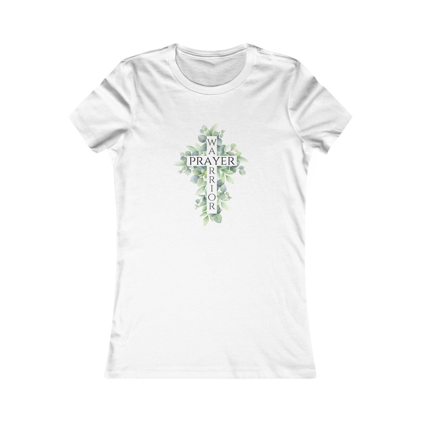 Prayer Warrior Women's Fitted Tshirt (Leaves Logo)