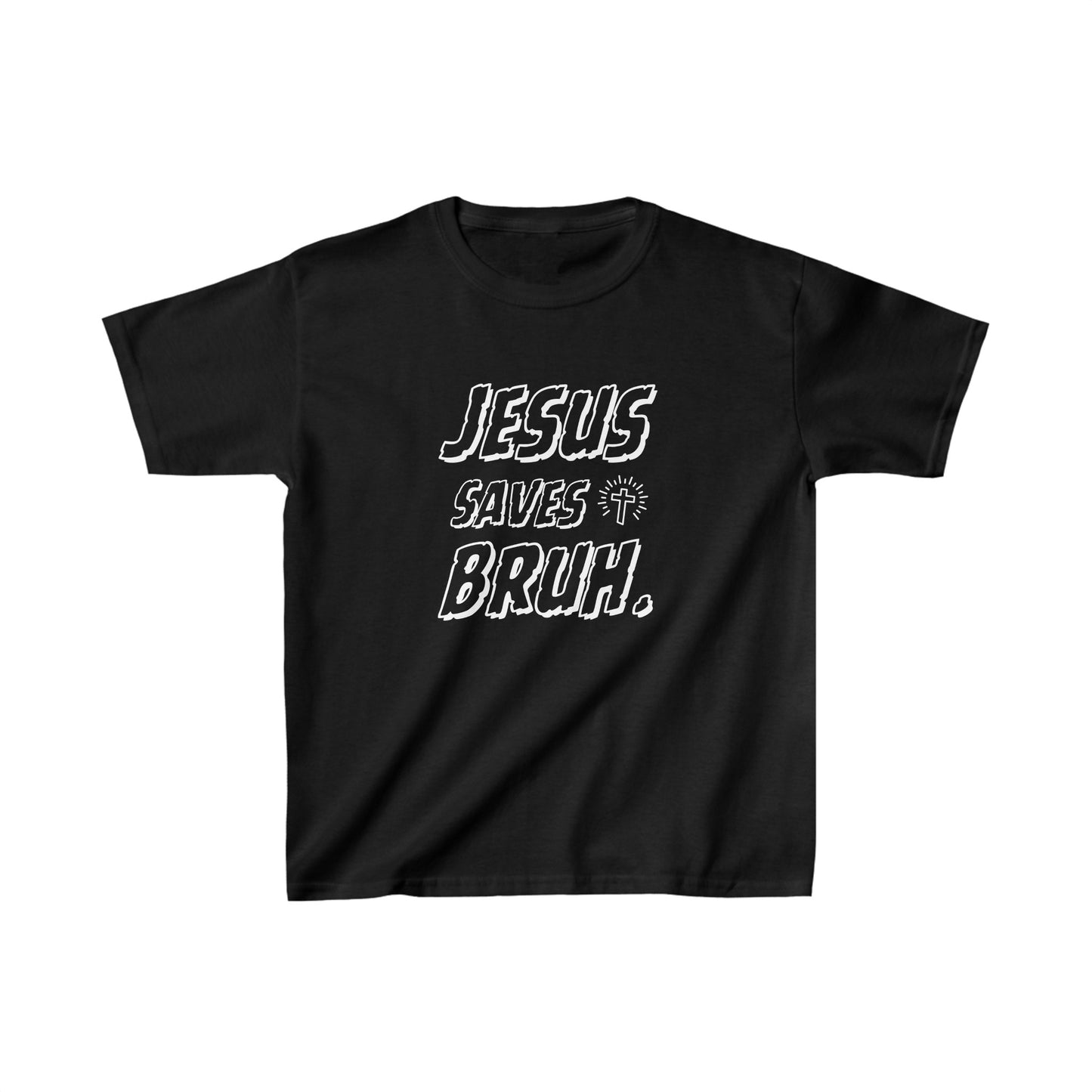 Jesus Saves Bruh Boy's Tshirt (White Logo) - Sweet Baby Jeez Teez