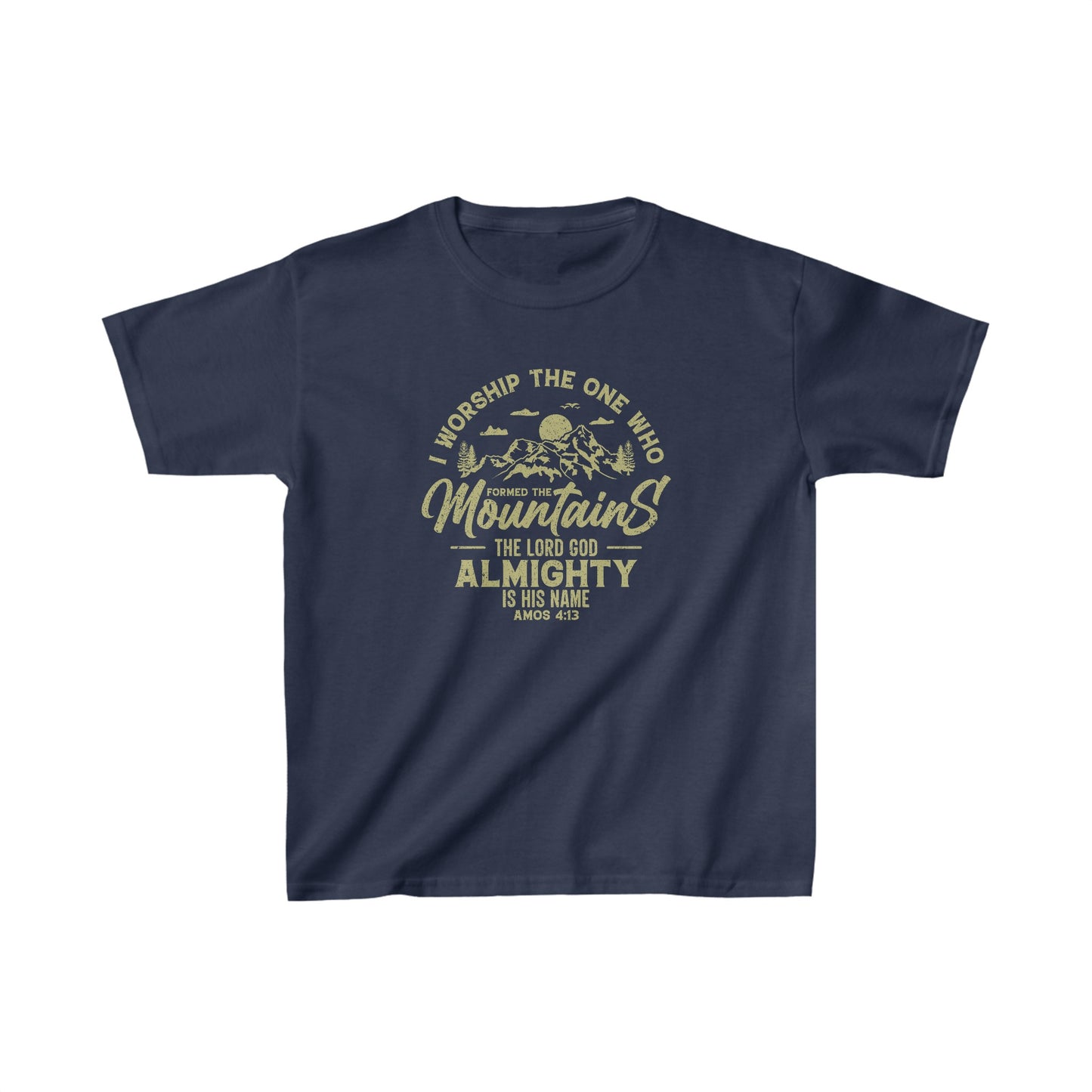 Mountains Boy's Tshirt (Khaki Logo) - Sweet Baby Jeez Teez