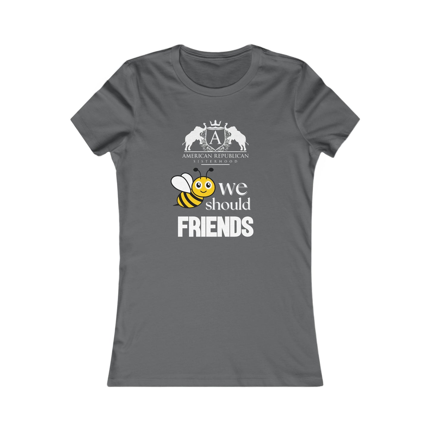 Bee Friends Women's Fitted Tshirt (ARS - Cartoon Logo) - Sweet Baby Jeez Teez