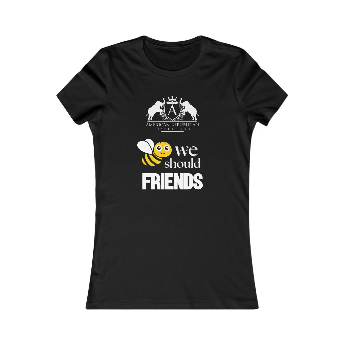 Bee Friends Women's Fitted Tshirt (ARS - Cartoon Logo) - Sweet Baby Jeez Teez