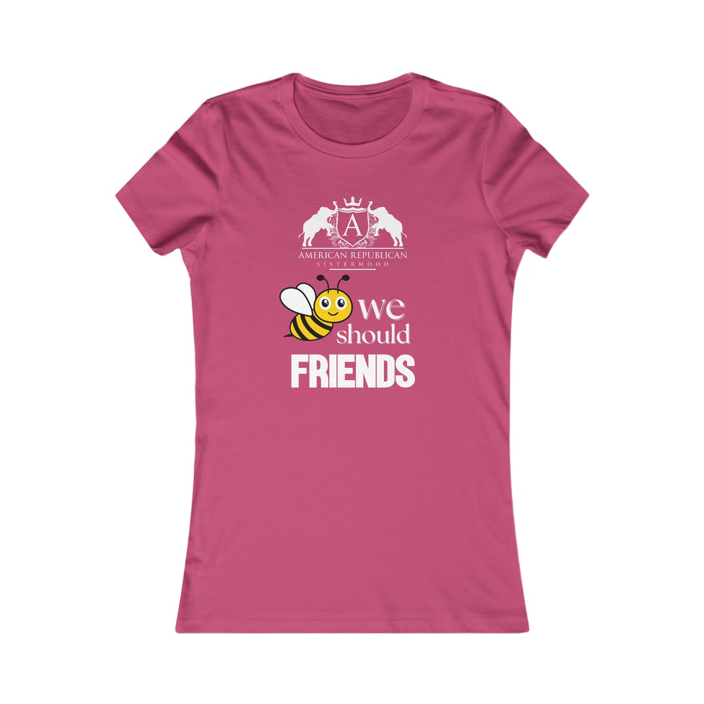 Bee Friends Women's Fitted Tshirt (ARS - Cartoon Logo) - Sweet Baby Jeez Teez