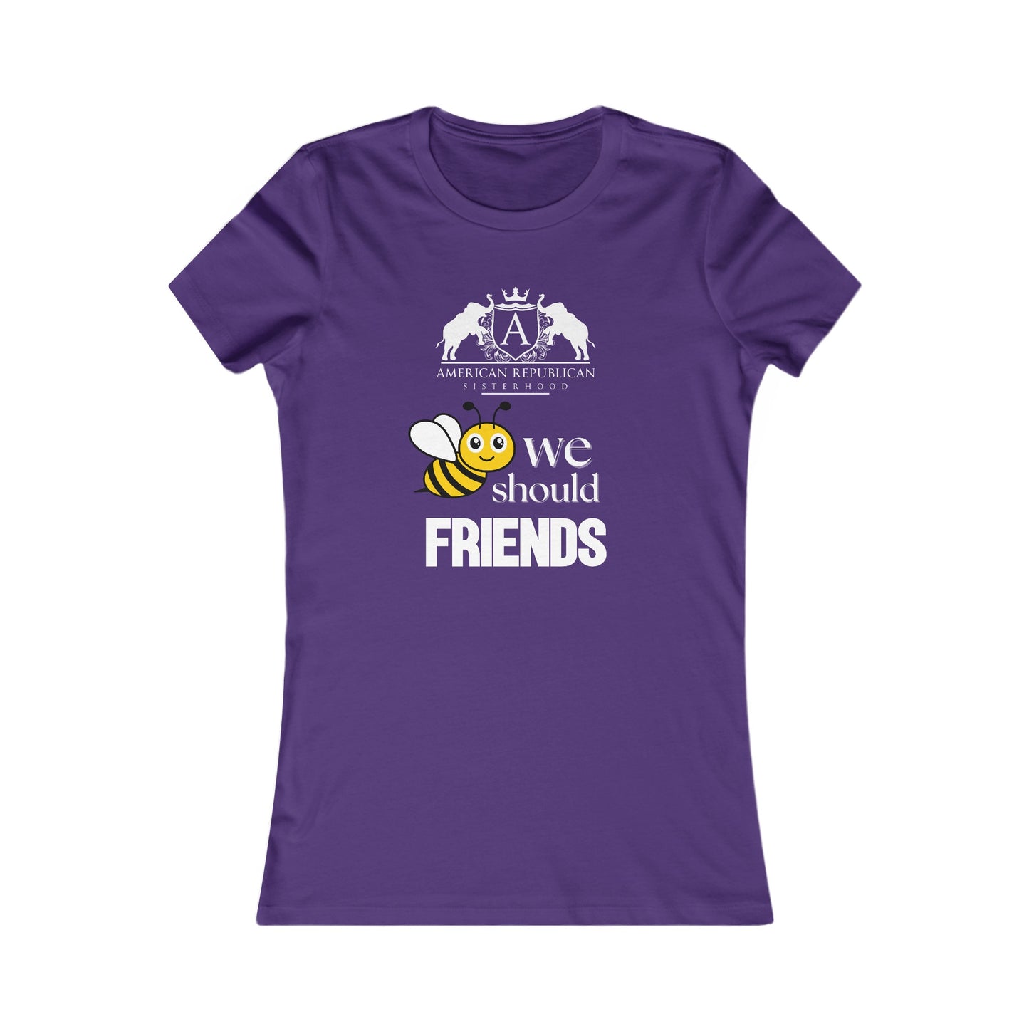 Bee Friends Women's Fitted Tshirt (ARS - Cartoon Logo) - Sweet Baby Jeez Teez