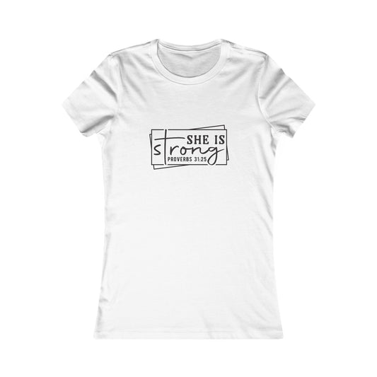 She is Strong Women's Fitted Tshirt (Box Logo)