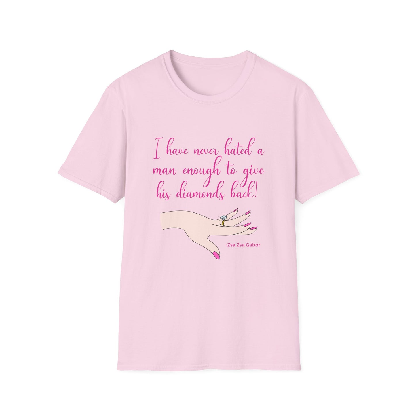 Gabor Diamonds Women's Relaxed/Plus Fit Tshirt (IW Pink Logo) - Sweet Baby Jeez Teez