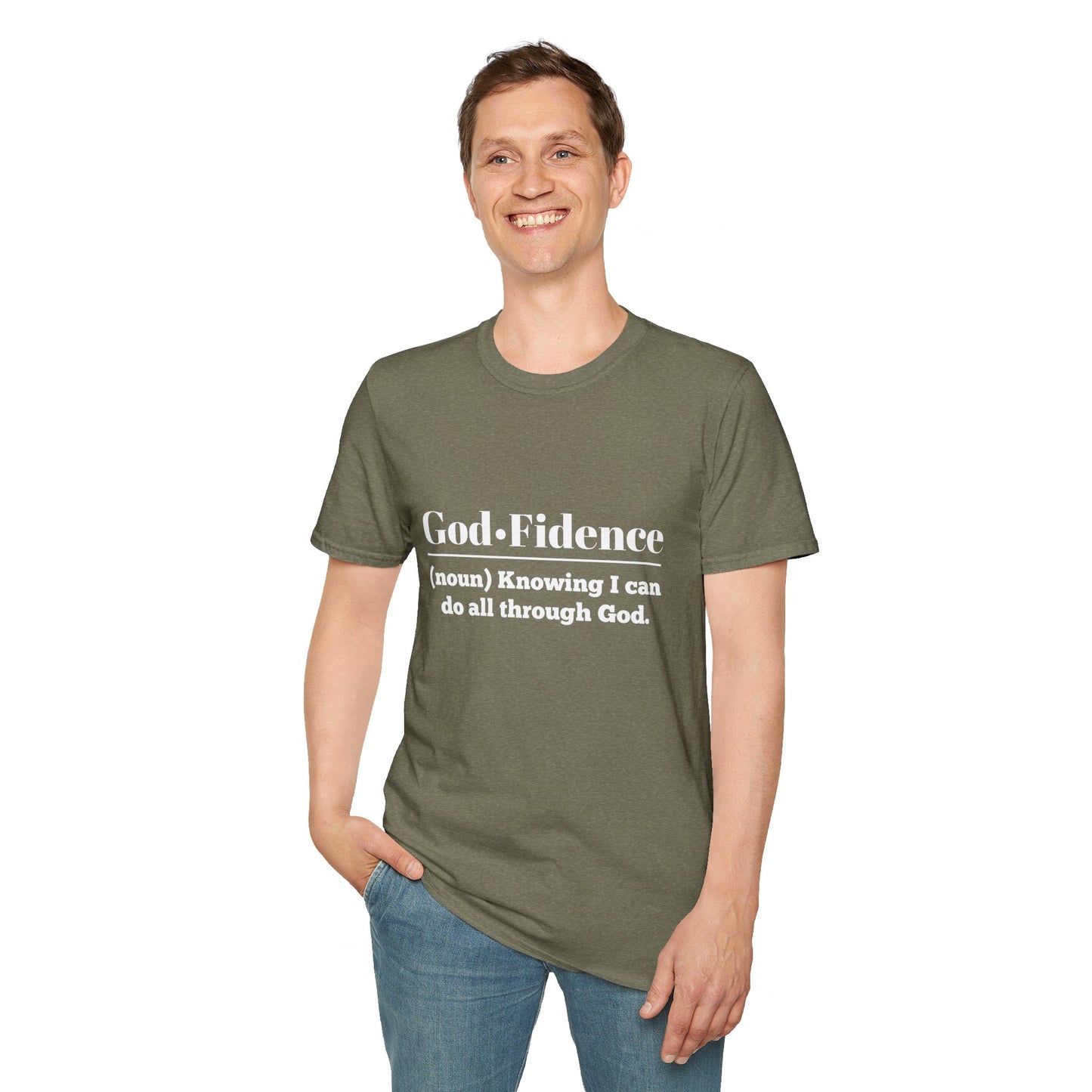 God-Fidence Men's Tshirt (White Logo)