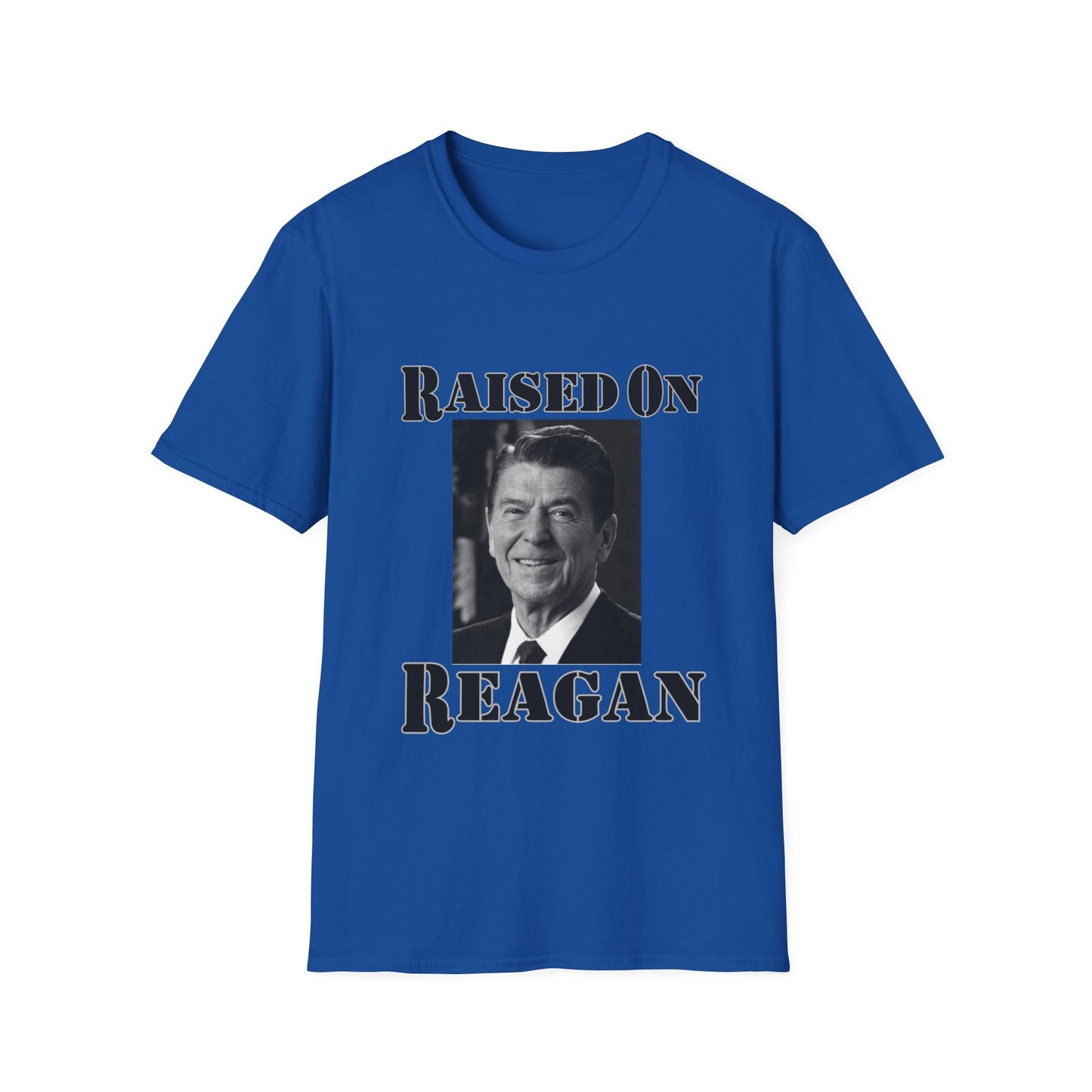 Raised on Reagan Men's Tshirt (Black Logo) - Sweet Baby Jeez Teez