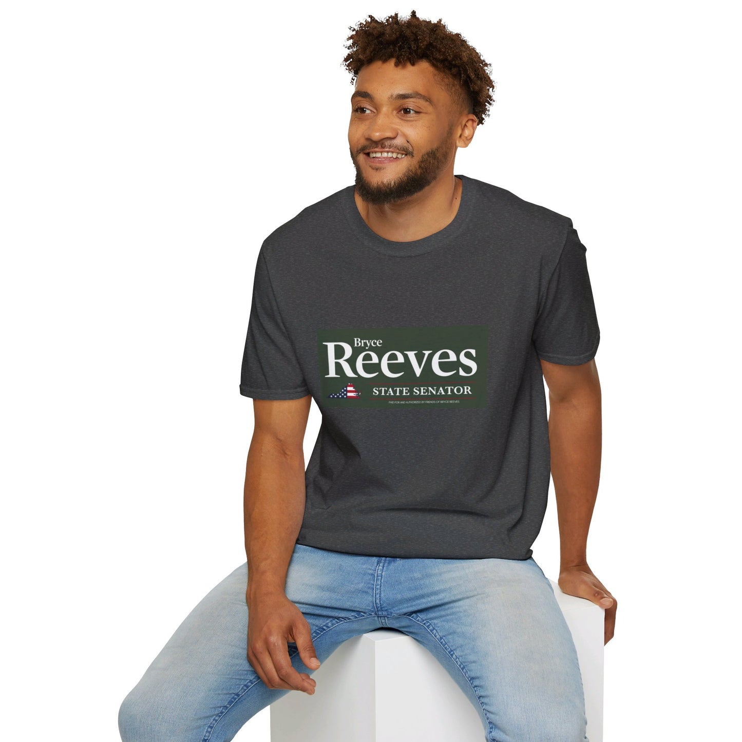 Senator Bryce Reeves Men's Tshirt (Army Green Logo) - Sweet Baby Jeez Teez