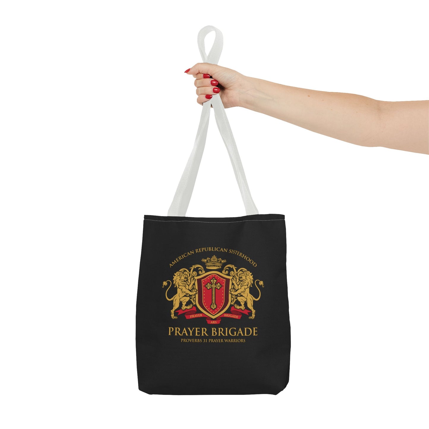 ARS Prayer Brigade Tote Bag (Black with Red/Gold Logo)