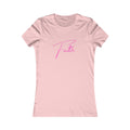 Cross-ed T Faith Women's Fitted Tshirt (Hot Pink Logo)