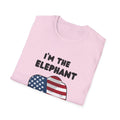 Elephant in Room Cartoon Women's Relaxed/Plus Tshirt (Black Logo)