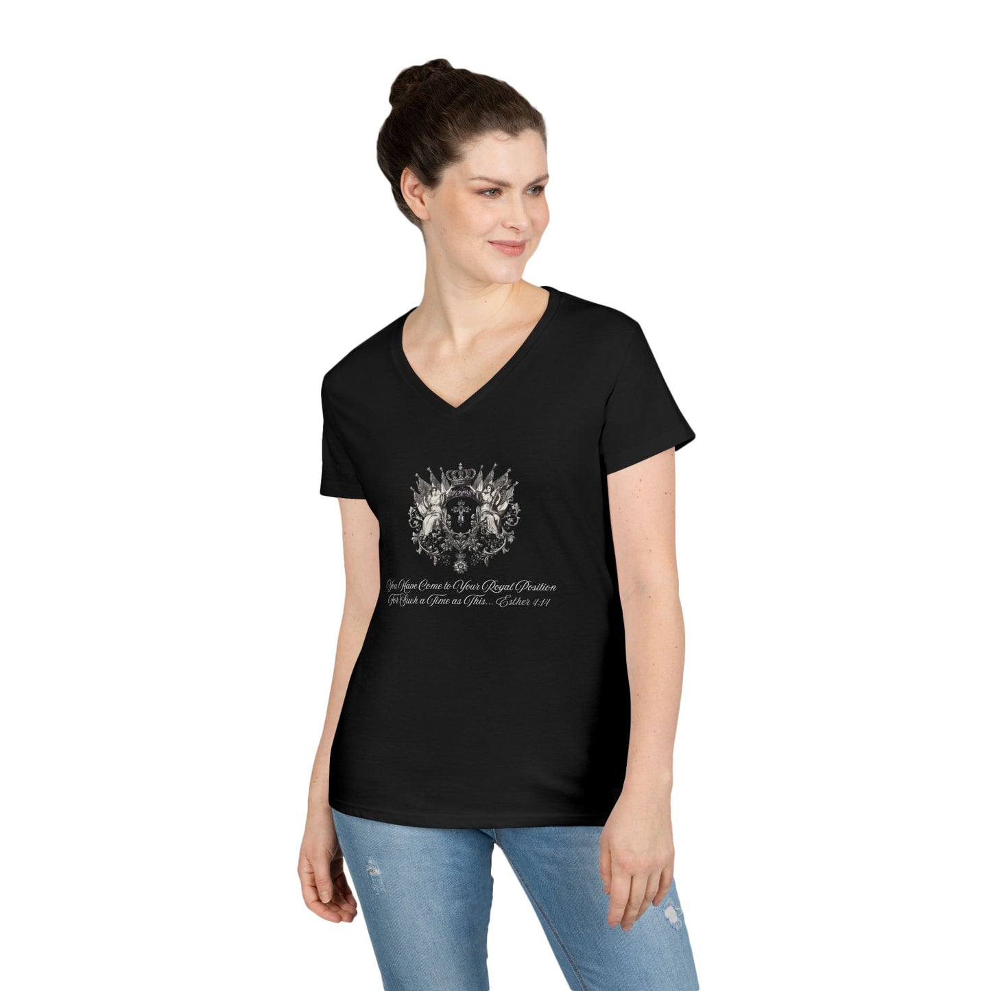 FoRe! Esther 4:14 Weekend Ladies V-Neck Tshirt