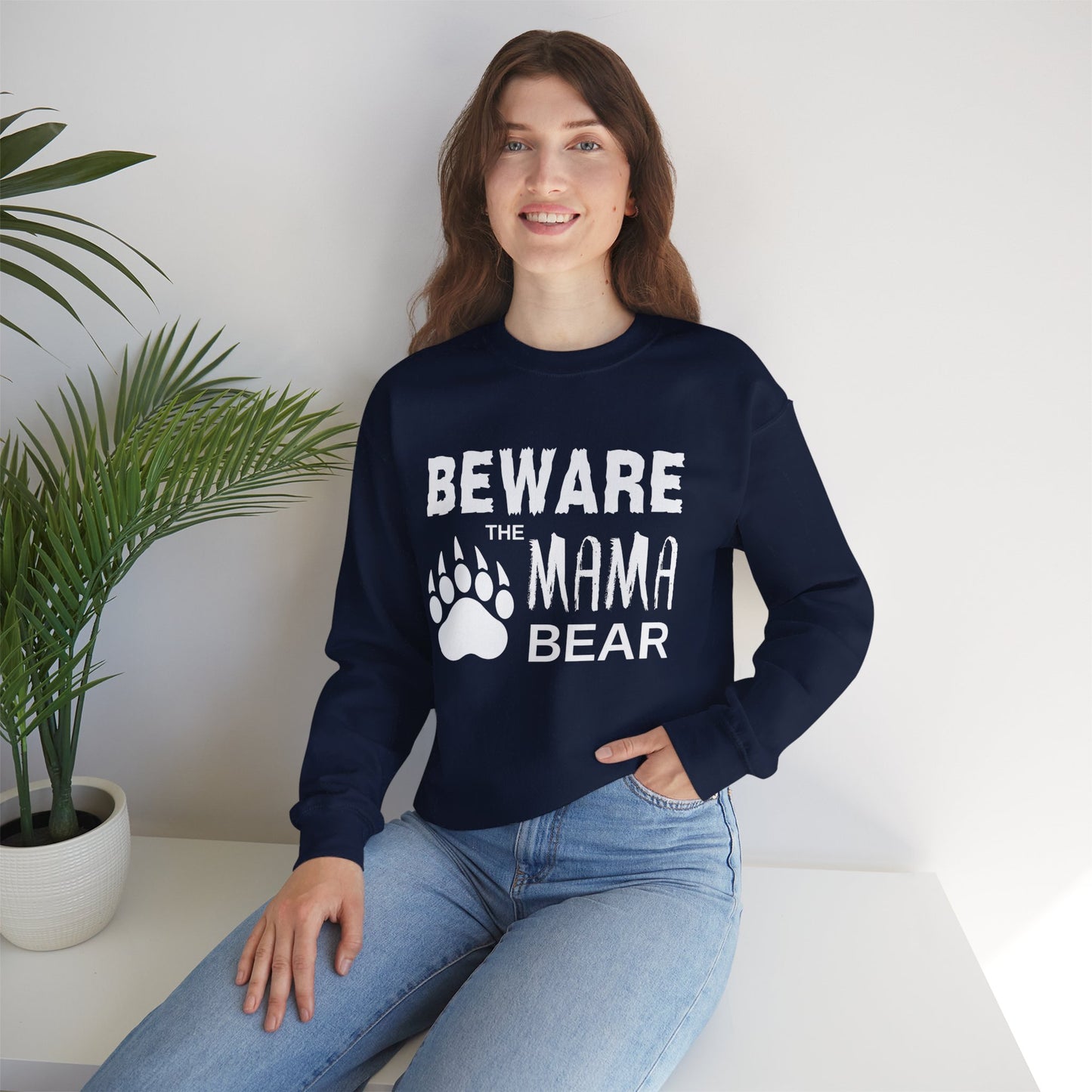 Mama Bear Women's Relaxed Sweatshirt (White Logo)