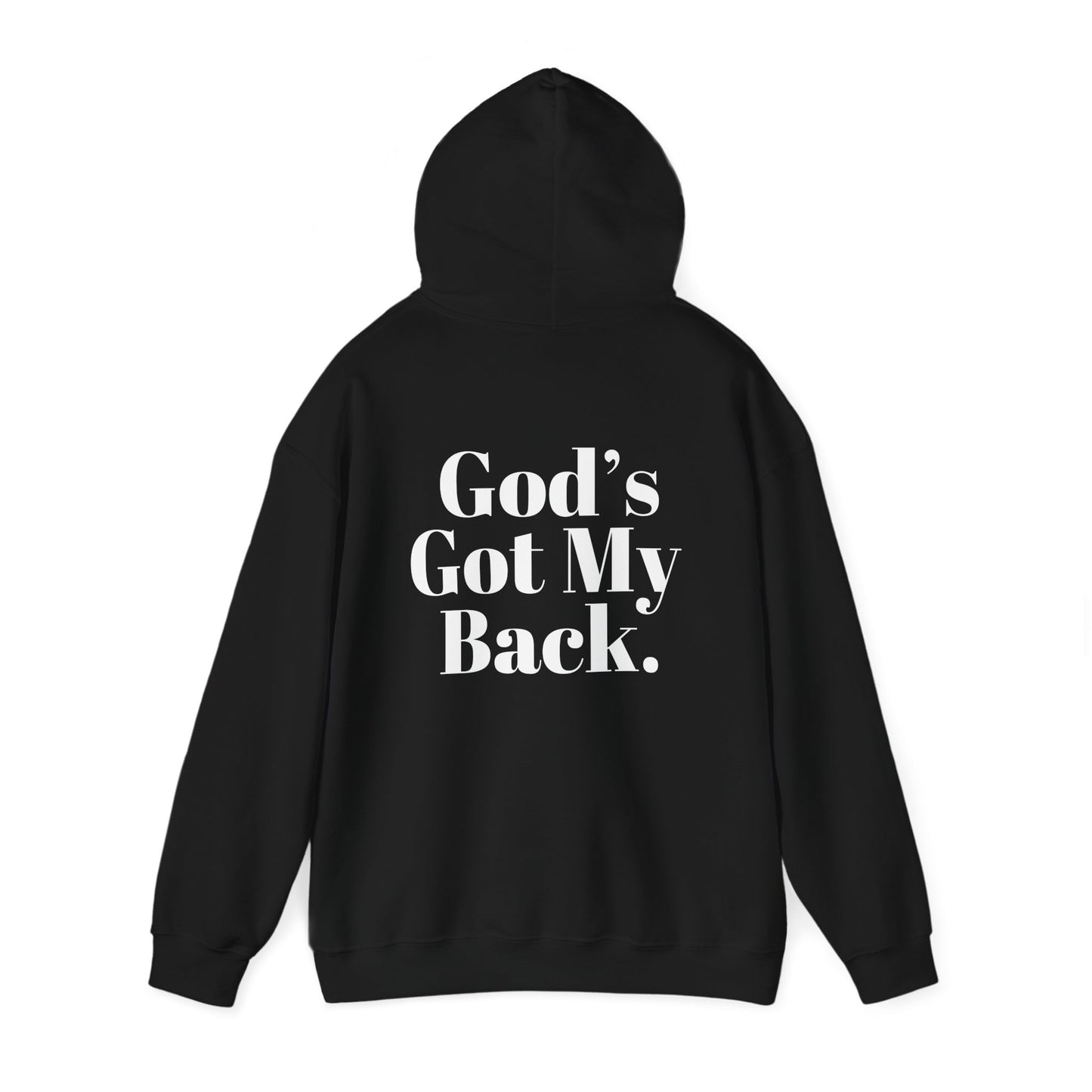 God's Got My Back Men's Hoodie (White Logo)