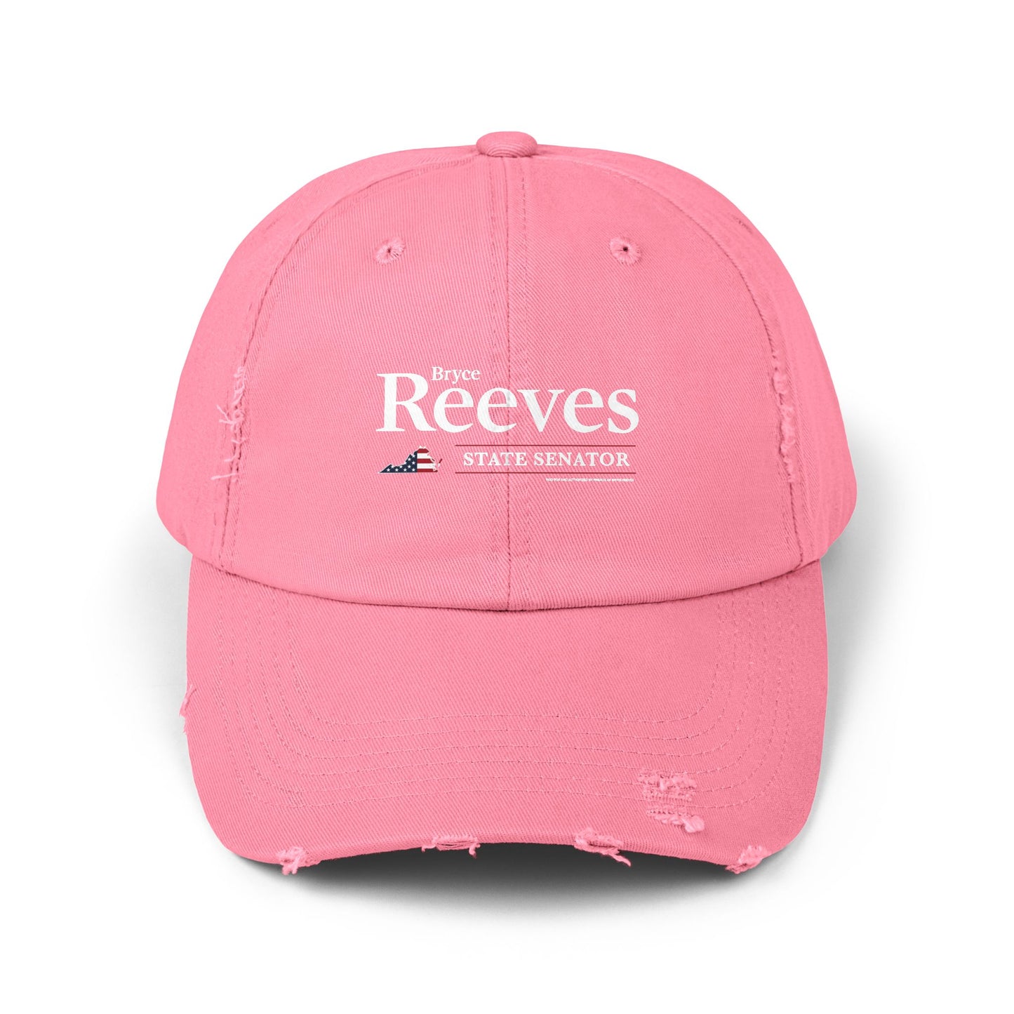 Senator Bryce Reeves Unisex Distressed Cap (White Logo) - Sweet Baby Jeez Teez