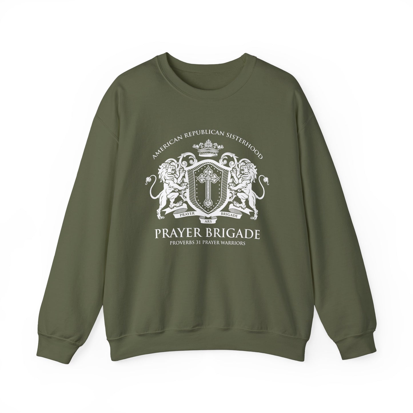 Prayer Brigade UUNISEX Sweatshirt - Scripture Inspired Design (White Logo)