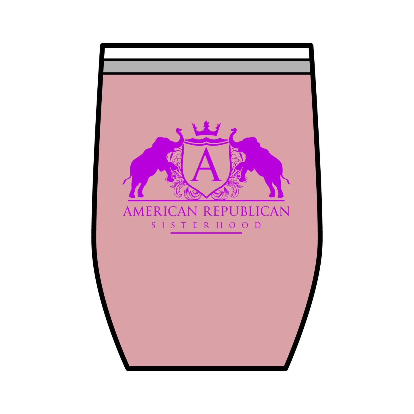 ARS Hot Pink Logo Wine Tumbler, 12oz