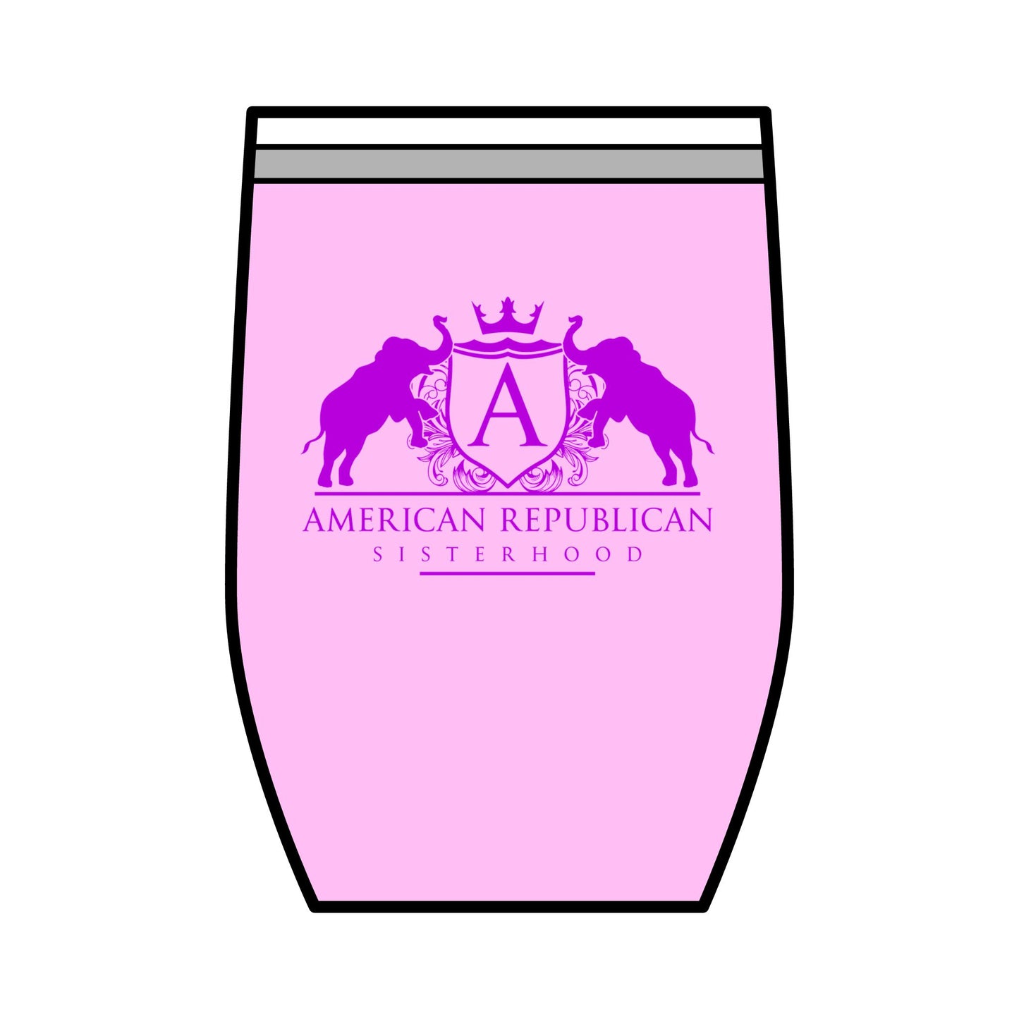 ARS Hot Pink Logo Wine Tumbler, 12oz