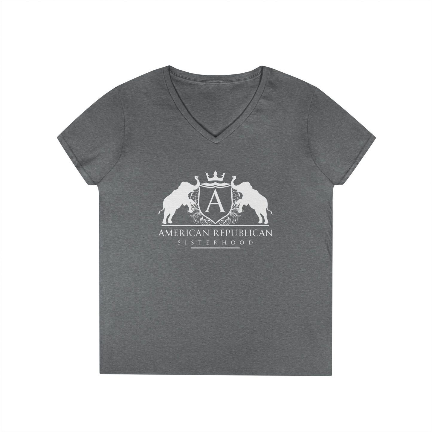 ARS Logo Ladies V-Neck Tshirt (ARS - White Logo)