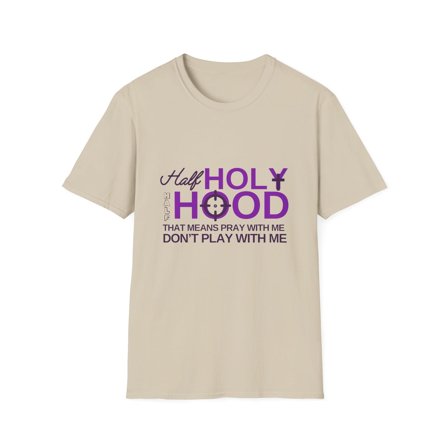 Half Holy Womens Relaxed/Plus Tshirt (Plum Logo)