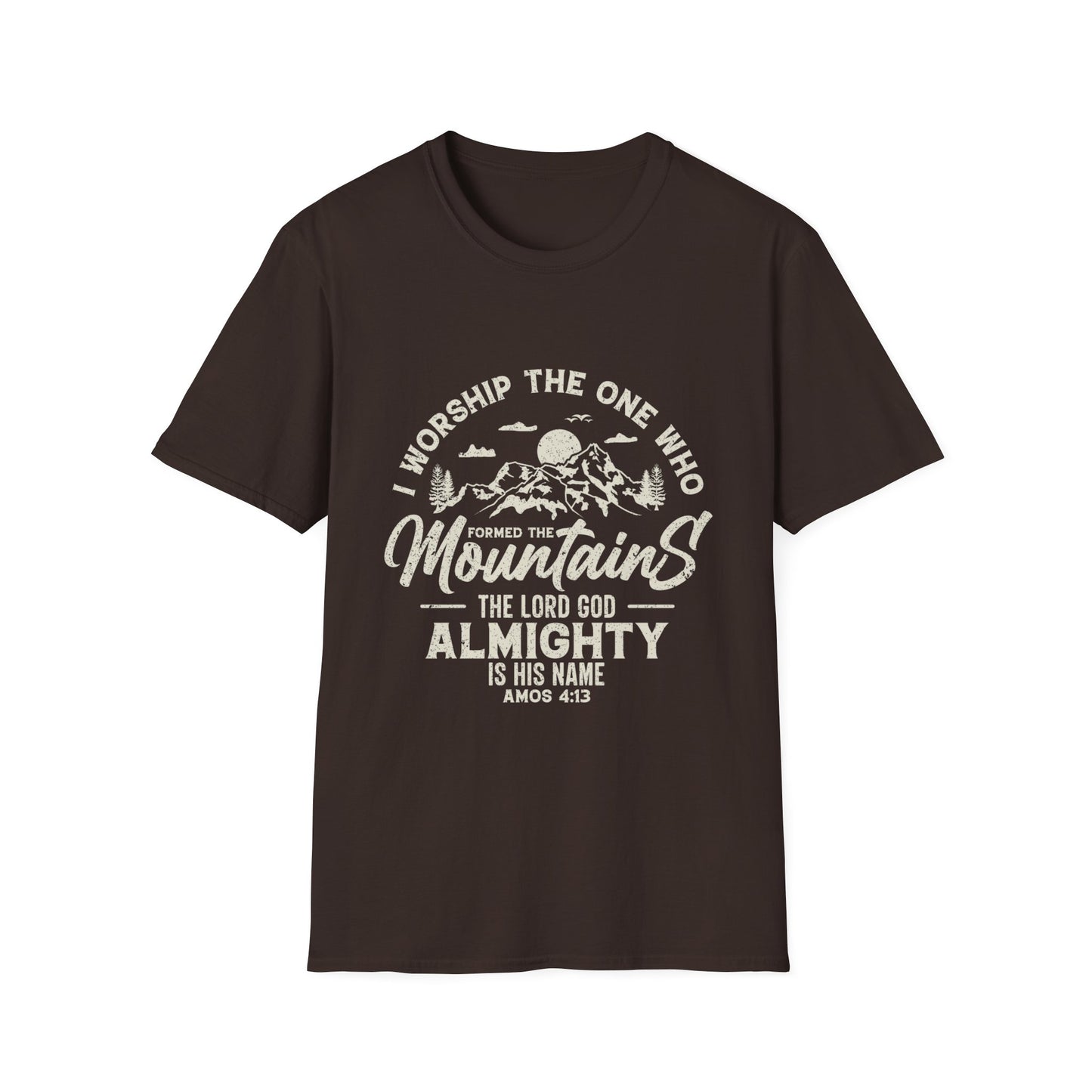 Mountains Men's Tshirt (Tan Logo) - Sweet Baby Jeez Teez