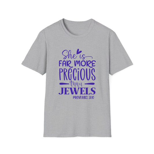 Far More Precious Women's Relaxed/Plus Tshirt (Cobalt Logo) - Sweet Baby Jeez Teez