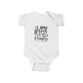 I am Proof Infant Fine Jersey Onesie (Black Logo)