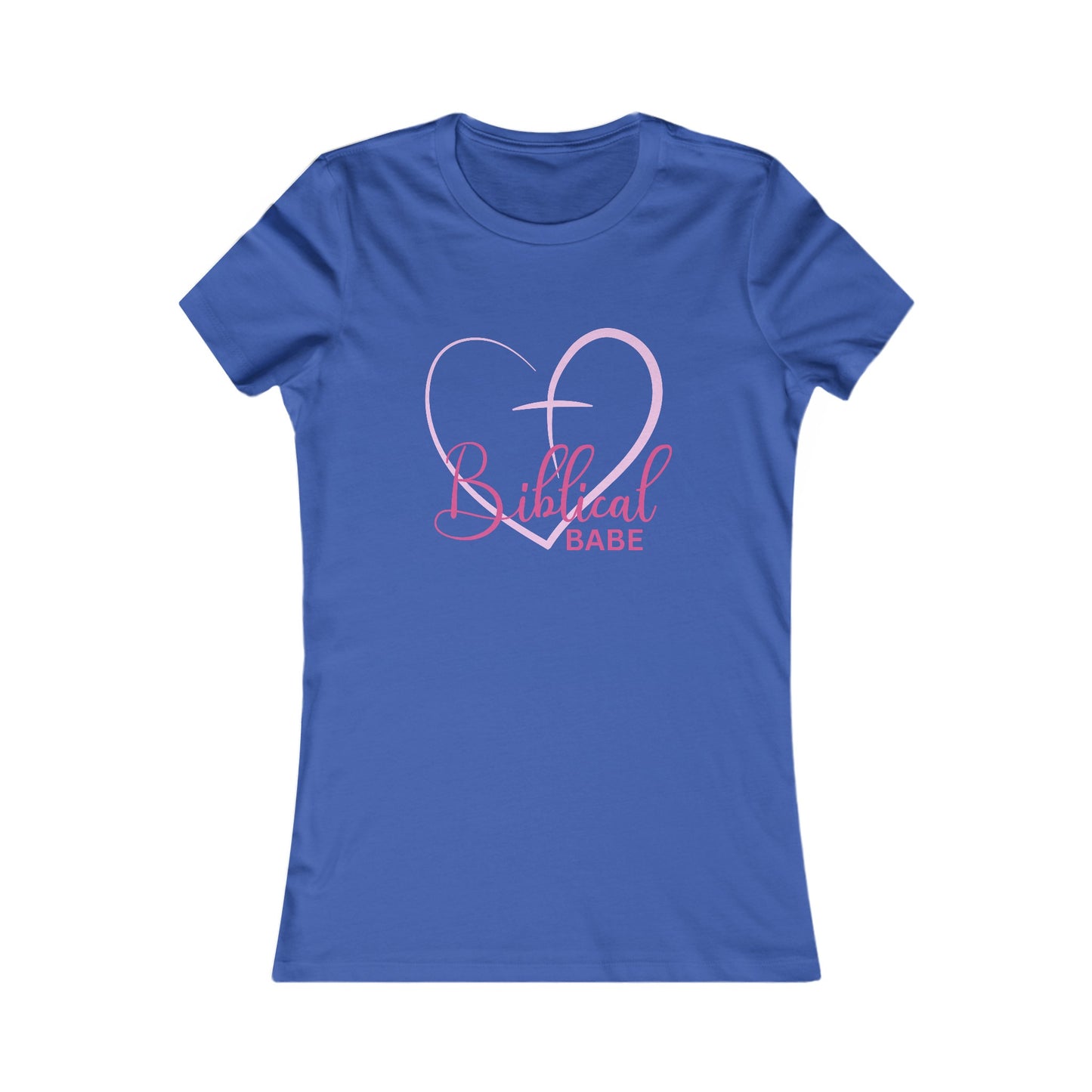 Biblical Babe Women's Fitted Tshirt (Pink Heart Logo) - Sweet Baby Jeez Teez