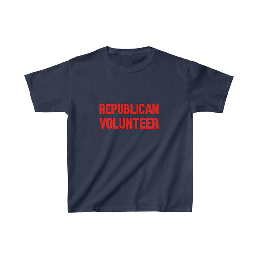 Republican Volunteer Kids Unisex Tshirt (Red Logo) - Sweet Baby Jeez Teez