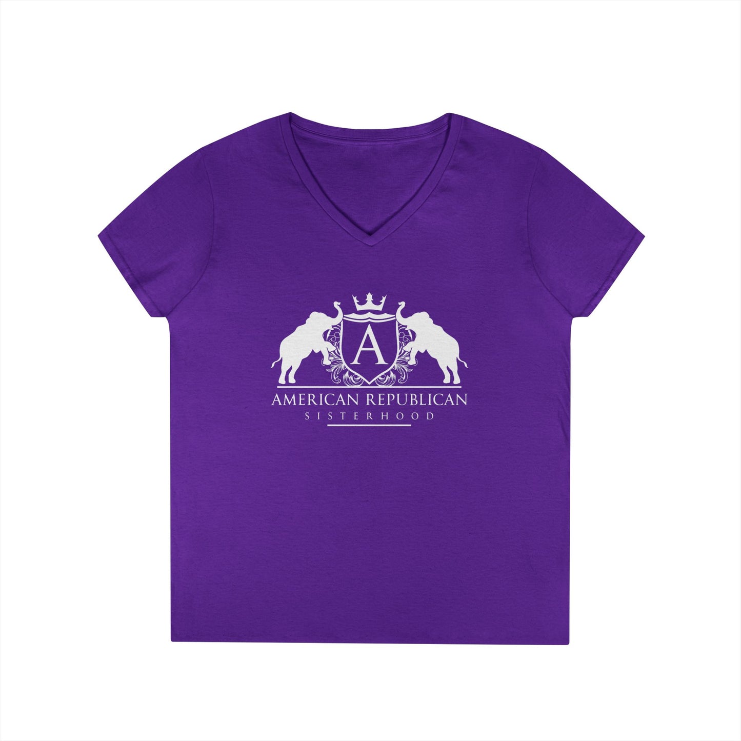 ARS Logo Ladies V-Neck Tshirt (ARS - White Logo)