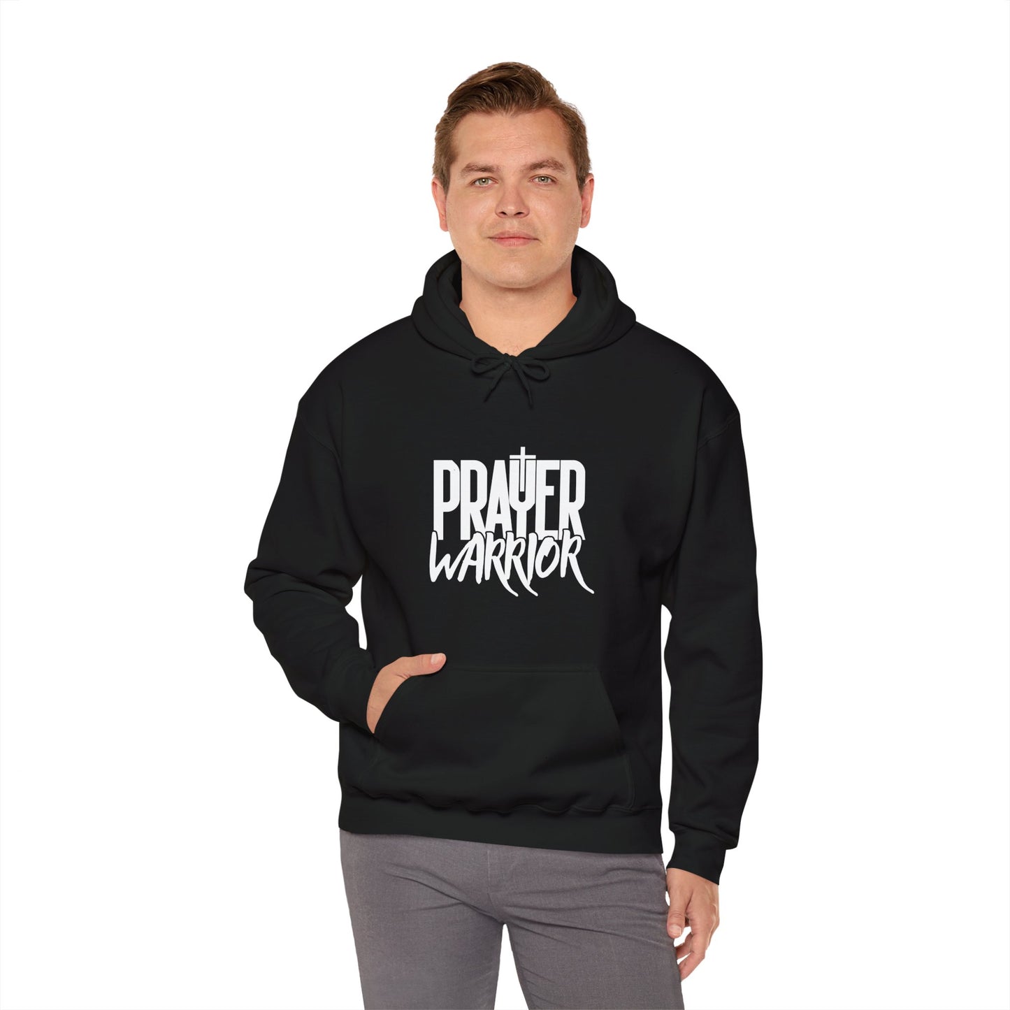 Prayer Warrior Men's Sweatshirt (White Logo)