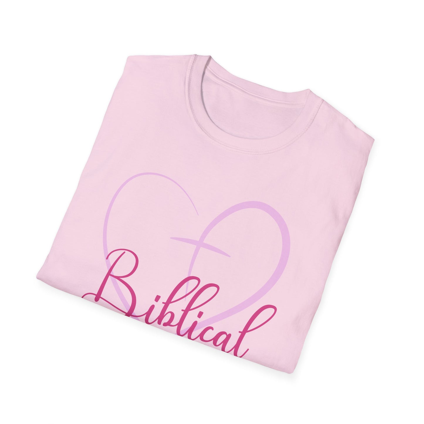 Biblical Babe Women's Relaxed/Plus Tshirt (Pink Heart Logo) - Sweet Baby Jeez Teez