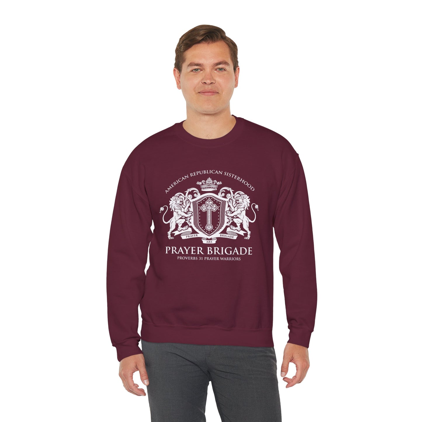 Prayer Brigade UUNISEX Sweatshirt - Scripture Inspired Design (White Logo)