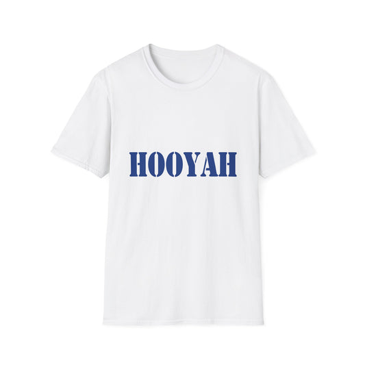 HOOYAH (Navy) Unisex Tshirt (MM Blue Logo) - Sweet Baby Jeez Teez