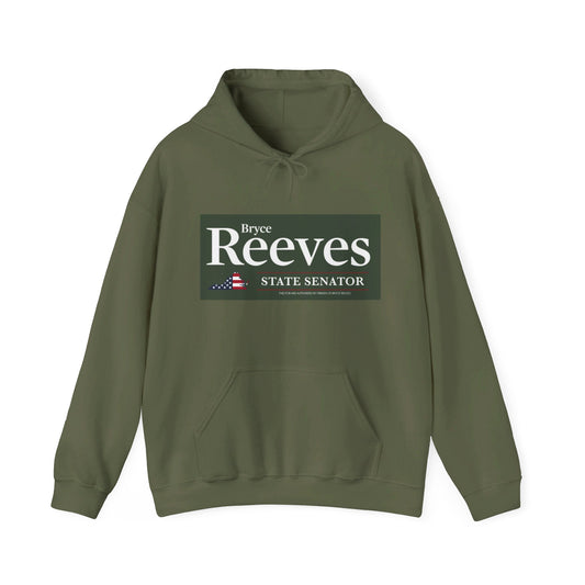 Senator Bryce Reeves Unisex Hoodie (Army Green Logo) - Sweet Baby Jeez Teez