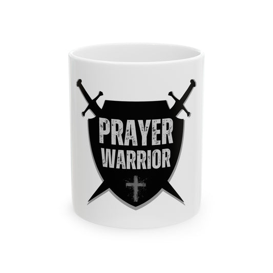 Prayer Warrior Crest Ceramic Mug, (11oz, 15oz)
