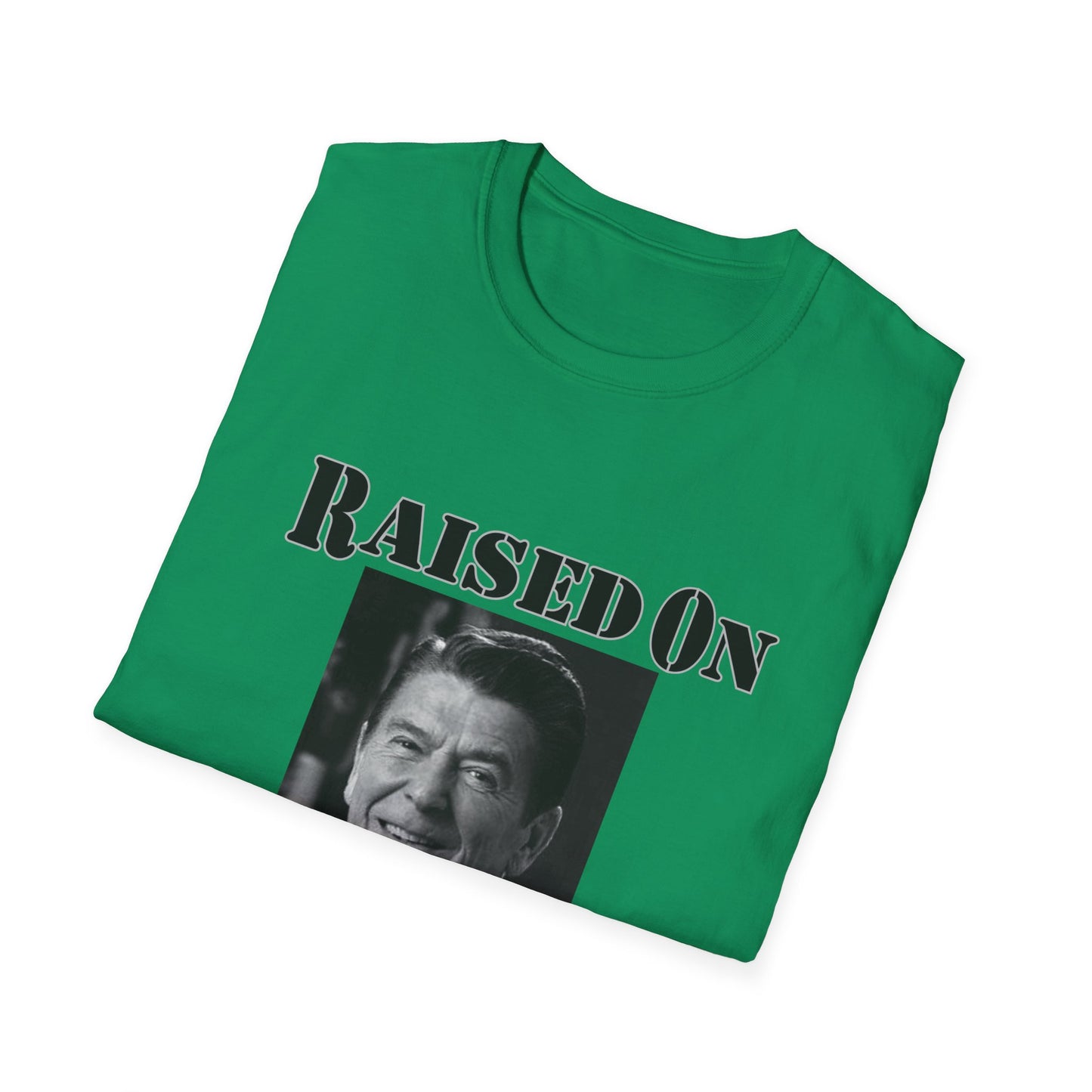 Raised on Reagan Men's Tshirt (Black Logo) - Sweet Baby Jeez Teez