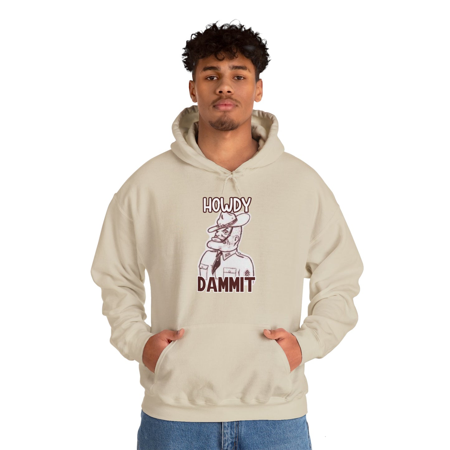 Howdy Dammit Men's Hoodie (Aggie - Old Sarge Logo)