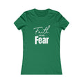 Faith Over Fear Women's Fitted Tshirt (White and Gray Logo)