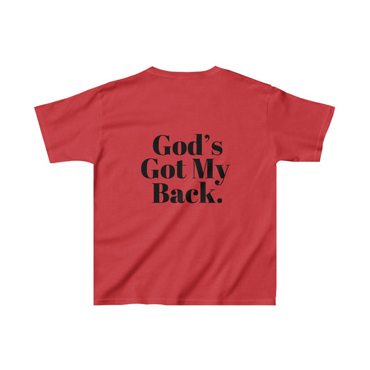 God's Got My Back Boy's Tshirt (Black Logo - Back)