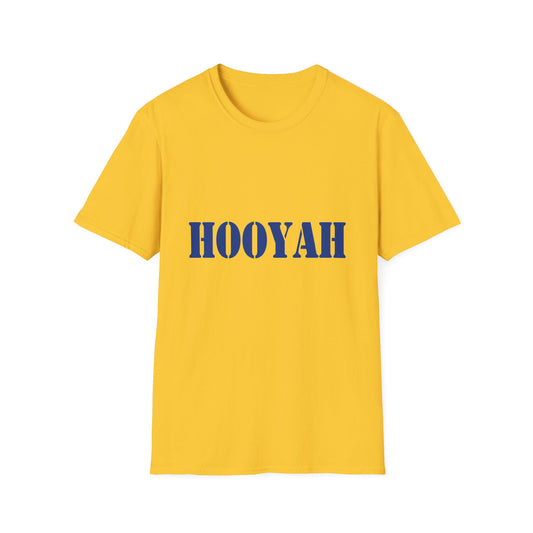 HOOYAH (Navy) Unisex Tshirt (MM Blue Logo) - Sweet Baby Jeez Teez