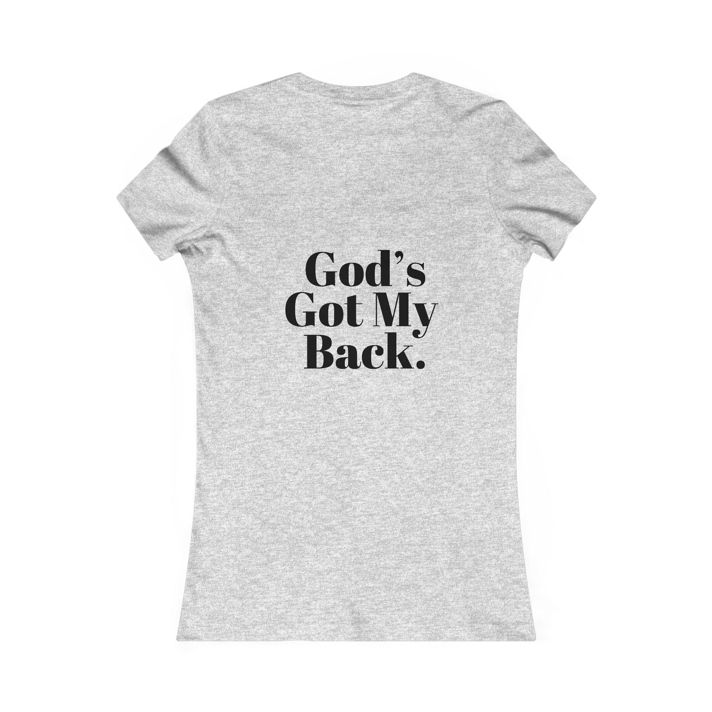 God's Got My Back Women's Fitted Tshirt (Black Back Logo) - Sweet Baby Jeez Teez