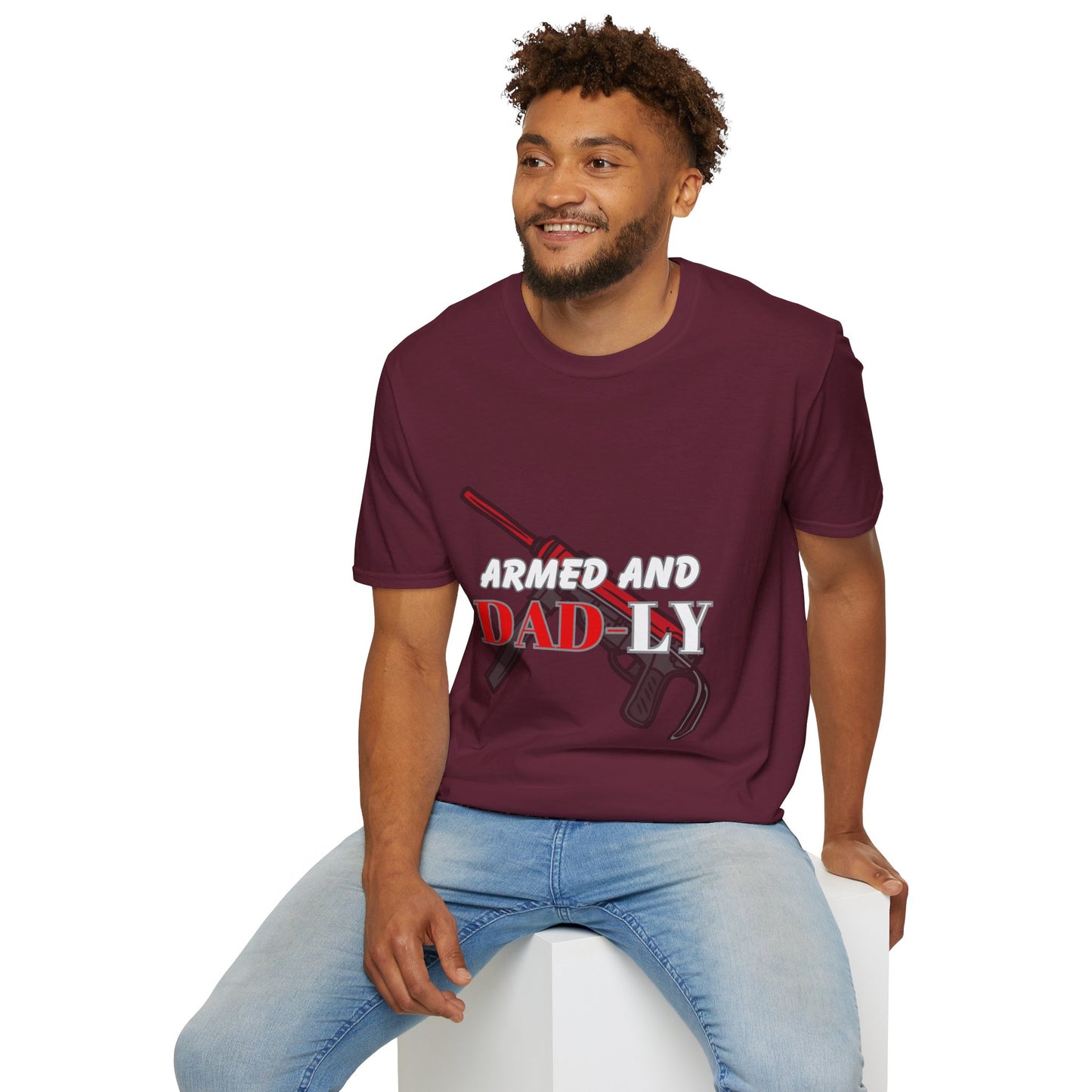 Armed and Dad-ly Men's Tshirt - Sweet Baby Jeez Teez