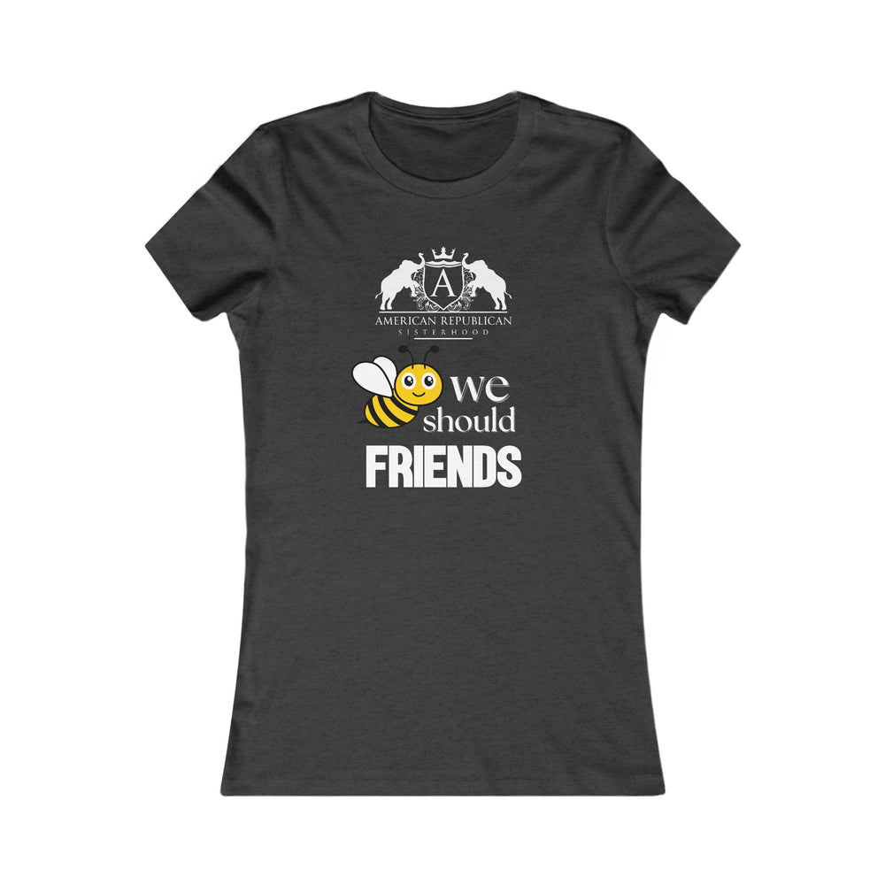 Bee Friends Women's Fitted Tshirt (ARS - Cartoon Logo) - Sweet Baby Jeez Teez